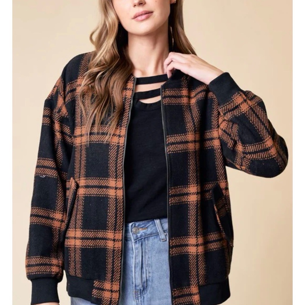Time and Tru plaid bomber jacket